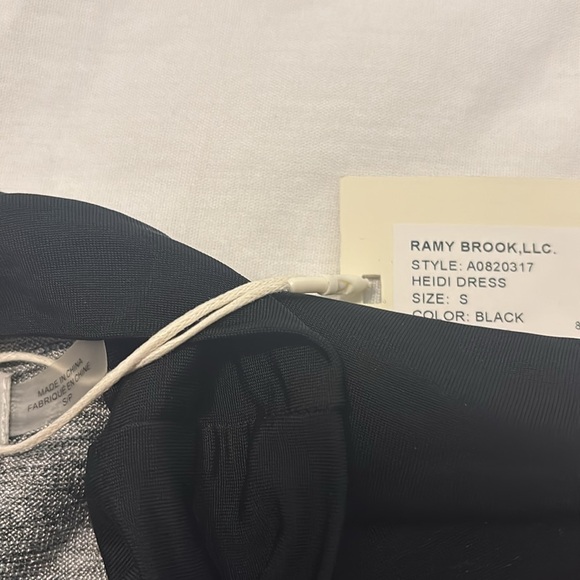 Ramy Brook Classic Black Heidi bodycon dress high neck shimmer lining SZ SM NWT - Picture 6 of 14